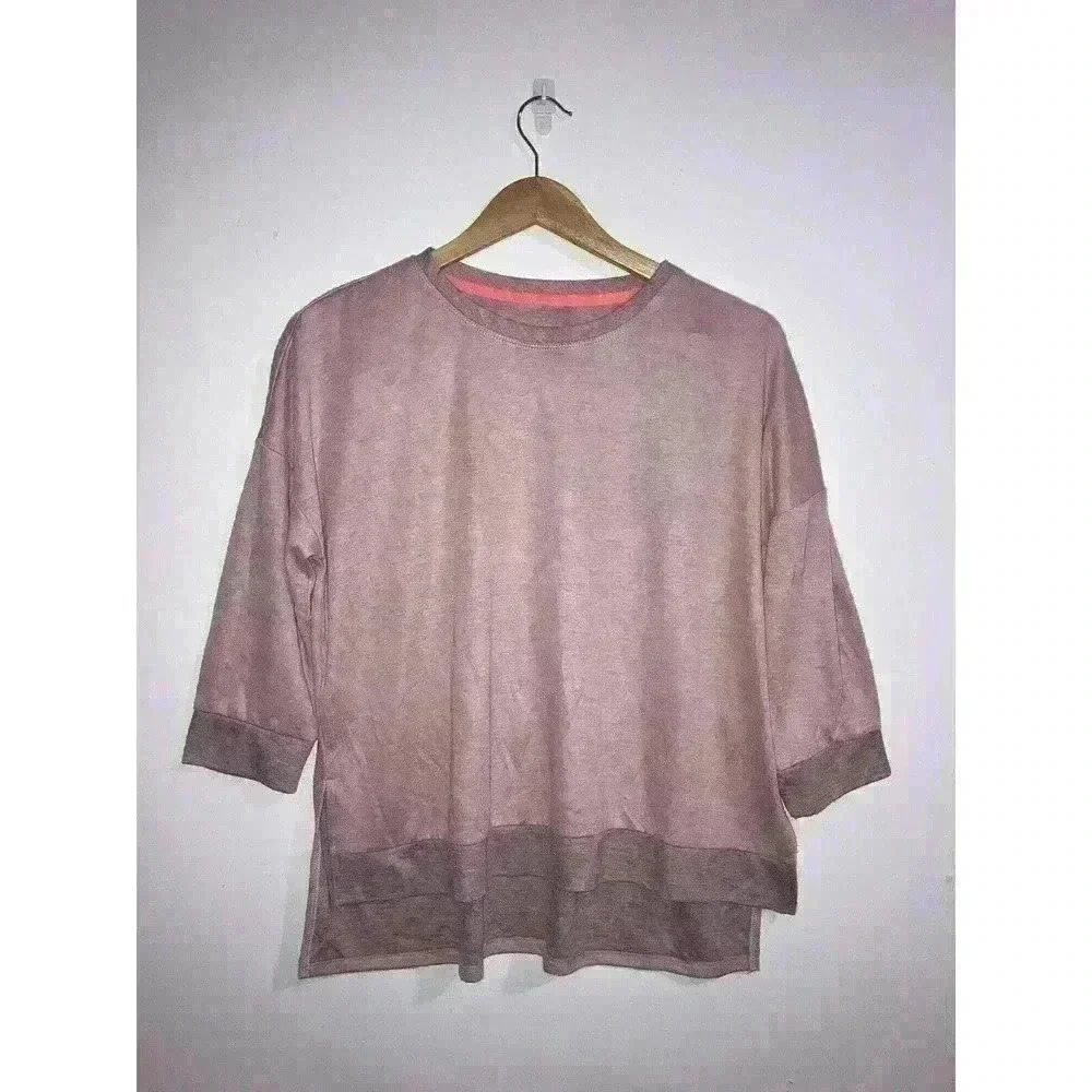 Refinery29 Double Knit High Low Pullover Pink Oversized Sweatshirt Size S — image 2 of 8